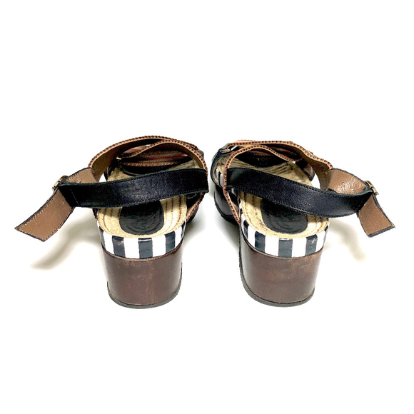 SOLD! Marni Women Leather Raffia Sandals - Picture 3 of 8